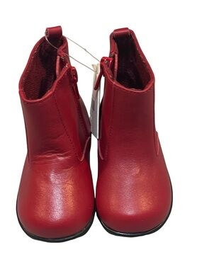 NWT Janie and Jack London Town Red Zip Ankle Boots 4